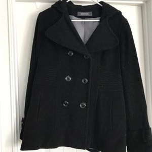 Kenneth Cole Peacoat in Black with hood